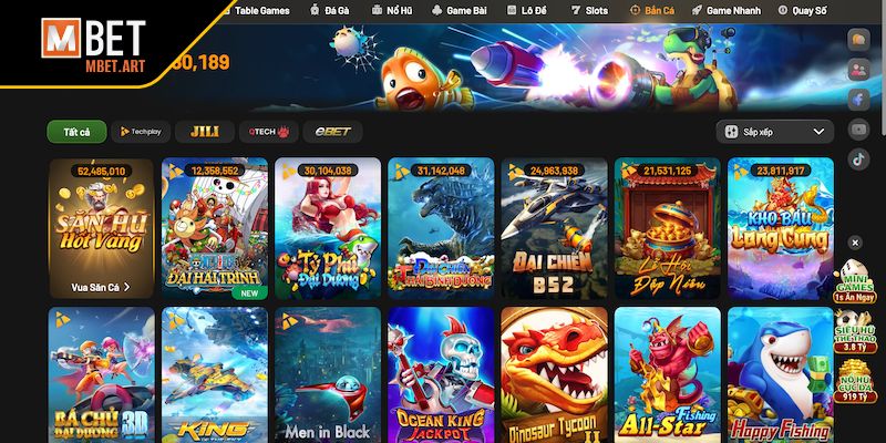 Danh sách game bắn cá trực tuyến trên MBET