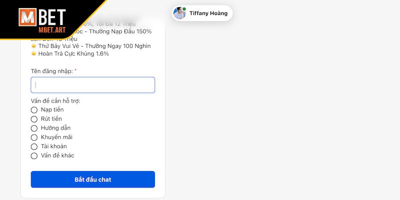 Bộ phận liên hệ MBET hoạt động chuyên nghiệp
