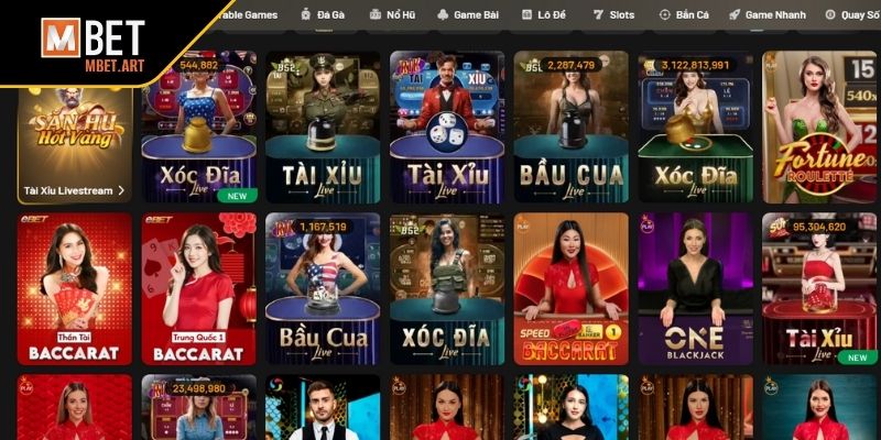 Liệt kê những trò chơi nên thử sau khi tải app MBET