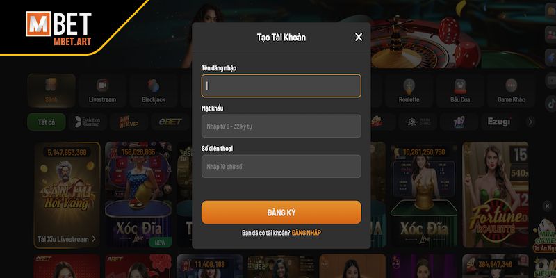 Nhập thông tin chuẩn giúp đăng ký MBET thành công